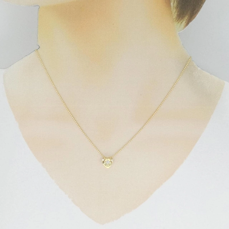 K18YG Dây chuyền kim cương hình trái tim 0.11CT - Hàng hiệu Chính hãng 863004