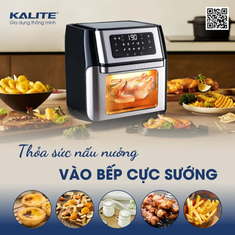Nồi Chiên Không Dầu KALITE Q10 – 10L, Trục Xiên Quay, Chiên Nướng Tiện Lợi! 707033