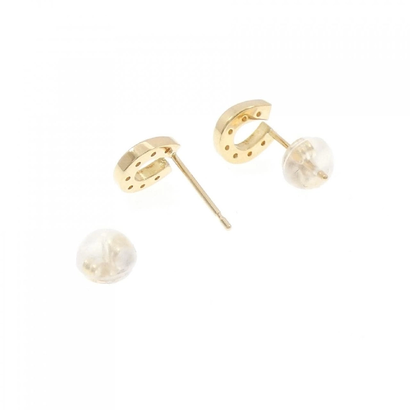 K18YG Nhẫn móng ngựa bông tai kim cương - Hàng hiệu Authentic 853289