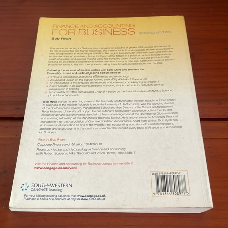 Finance and accounting for business Bob Ryan 536829