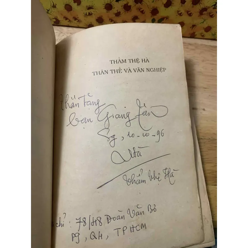 Thẩm Thệ Hà - Thân Thế Và Văn Nghiệp - Có chữ ký ông Thẩm Thệ Hà 572049