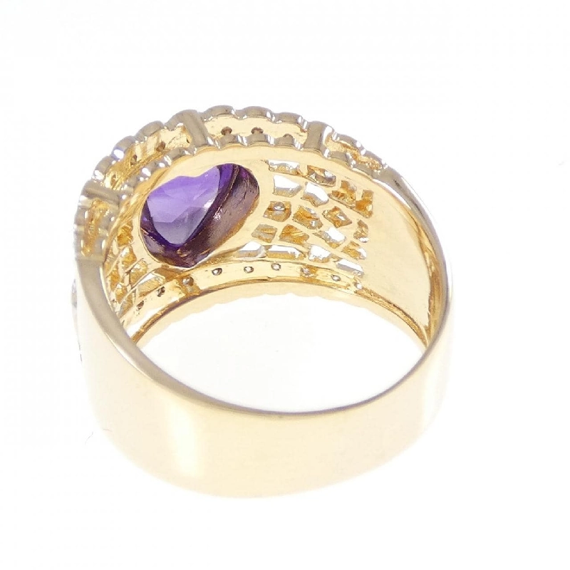 Nhẫn Amethyst hình trái tim K18YG/K18WG 1.64CT - Hàng hiệu Chính hãng 852023