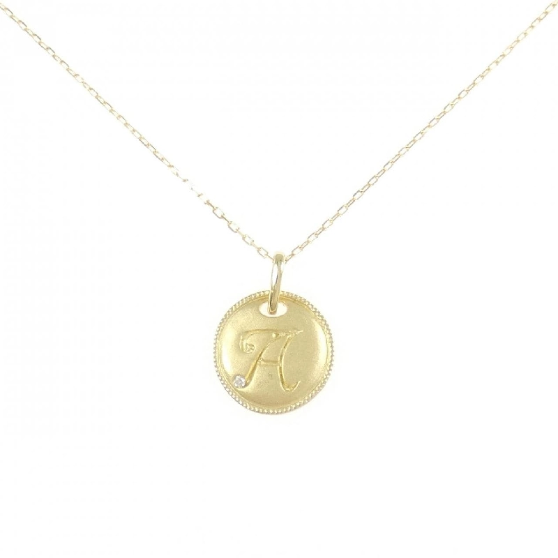 K18YG Chữ cái A Dây chuyền kim cương 0.006CT - Hàng hiệu Chính hãng 856186