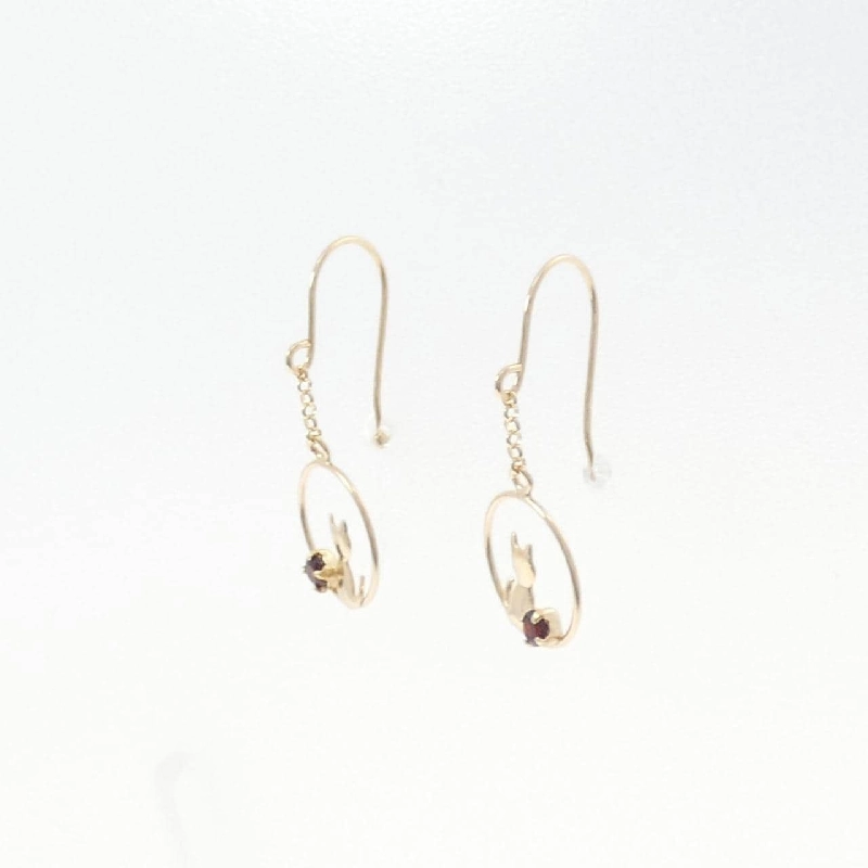 K10YG Bông tai Garnet - Hàng hiệu Chính hãng 868090