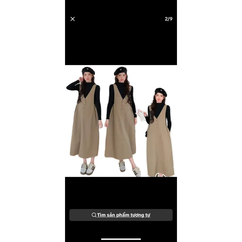 Sét yếm bầu kèm áo tăm dài tay yess 698024