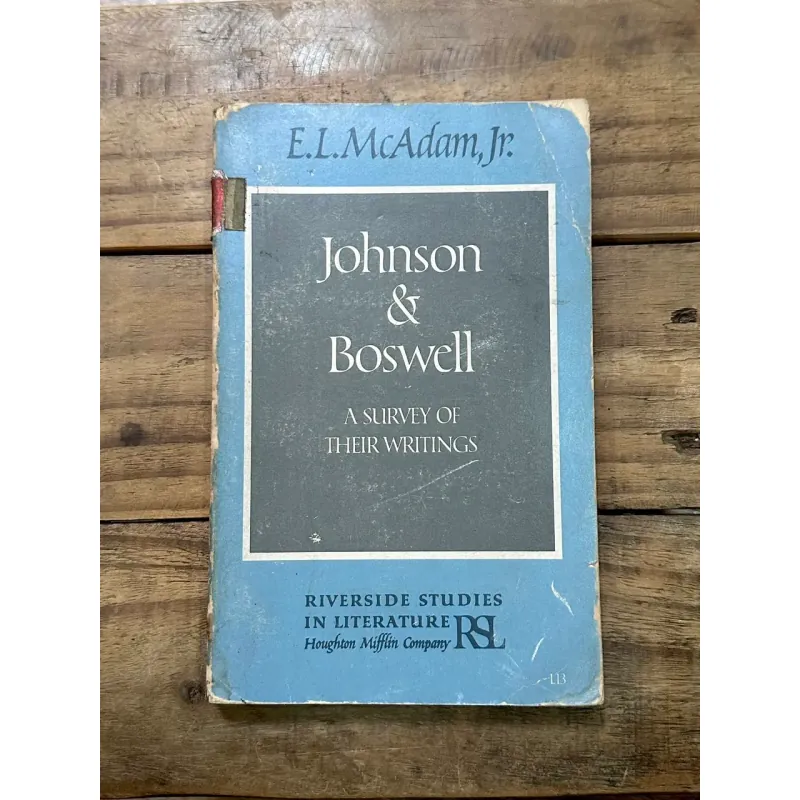 Johnson & Boswell: A Survey of Their Writings - E. L. McAdam Jr. 728982