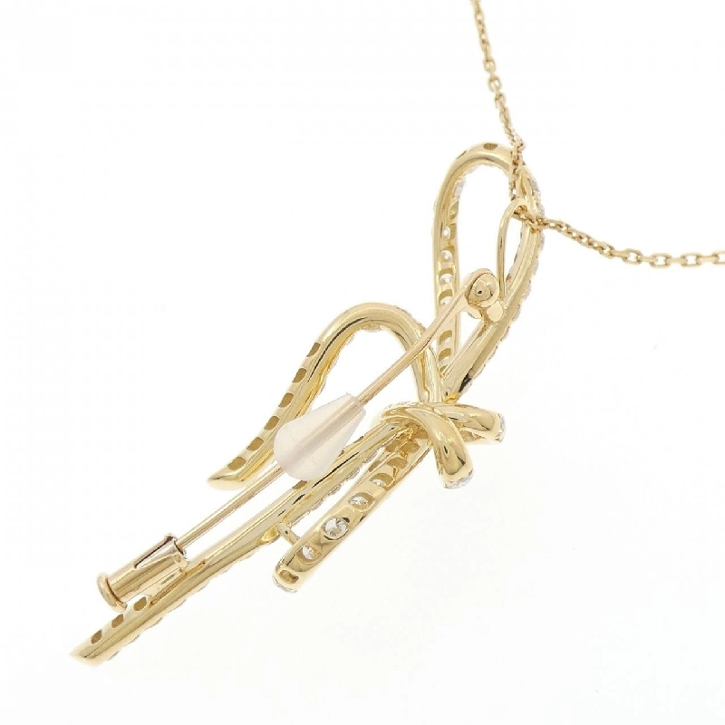 K18YG Dây chuyền kim cương hình ruy băng 2.28CT - Hàng hiệu Chính hãng 847243