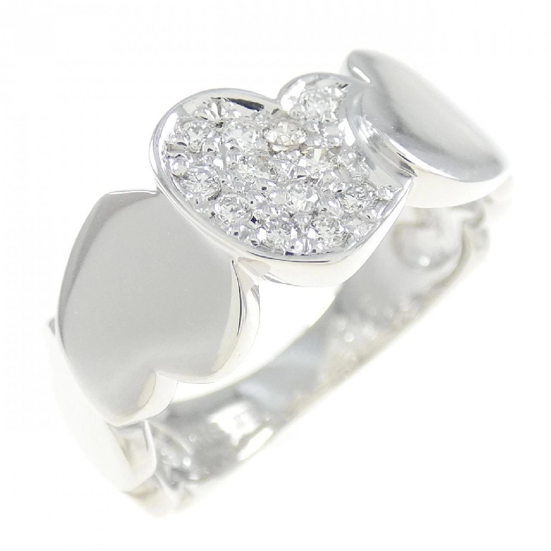 Nhẫn kim cương hình trái tim K18WG 0.12CT 671918