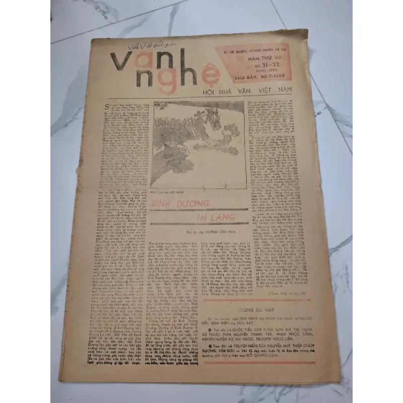 Báo Văn nghệ Số 31-32 (30-7-1988) - Huỳnh Văn Hoa - Bút ký 960382