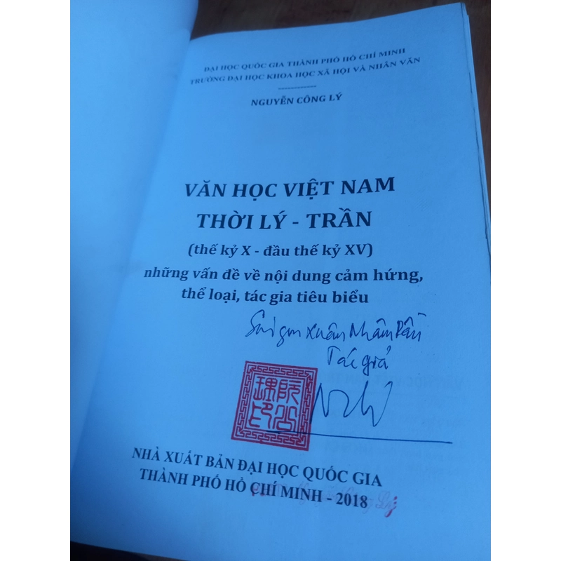 VĂN HỌC VIỆT NAM THỜI LY-TRẦN ( có chữ ký tác giả ) 322812