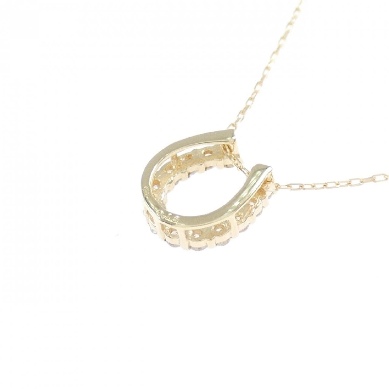 K18YG Móng ngựa Dây chuyền kim cương 0.15CT - Hàng hiệu Chính hãng 858797