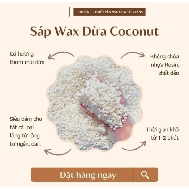 100g sáp Wax dừa, sáp Trong... viên sáp wax lông nóng  14302