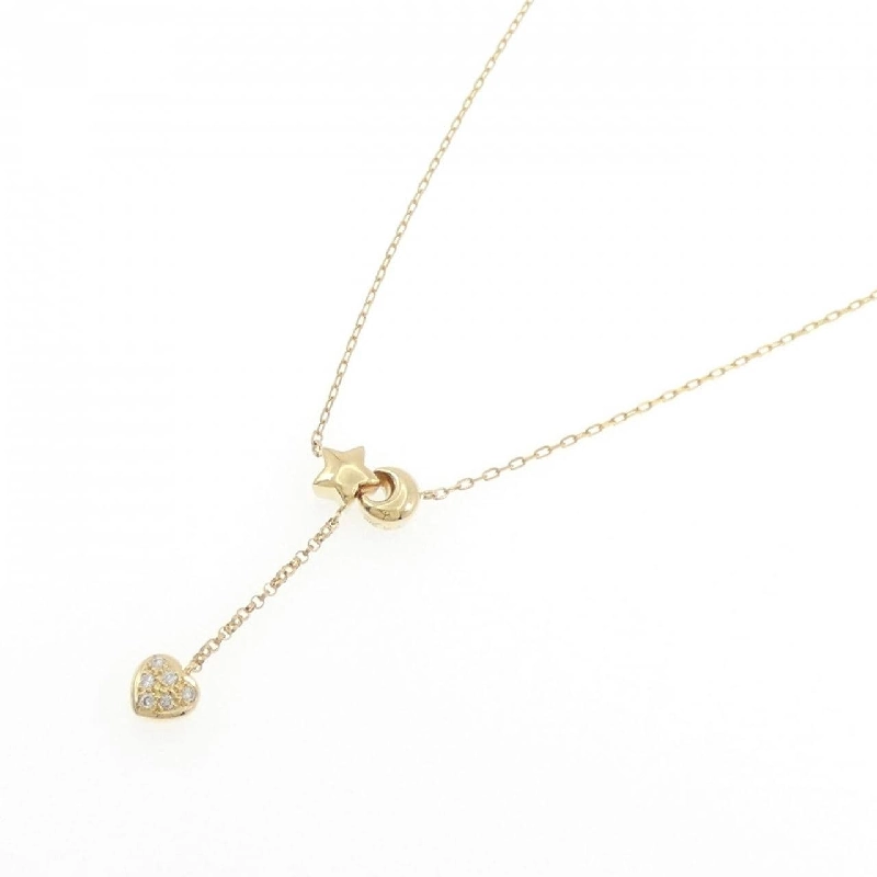 K18YG Heart × Star × Moon Diamond Necklace 0.06CT - Hàng hiệu Authentic 857264