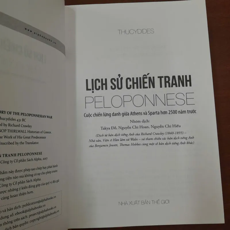 LỊCH SỬ CHIẾN TRANH  PELOPONNESE - THUCYDIDES 438044