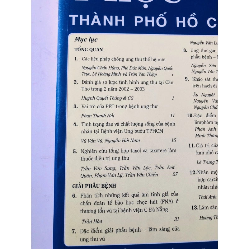 BỌ 2 cuốn Y học TP Hồ Chí Minh chuyên đề Ung Bướu Học 1998 & 2004 447393