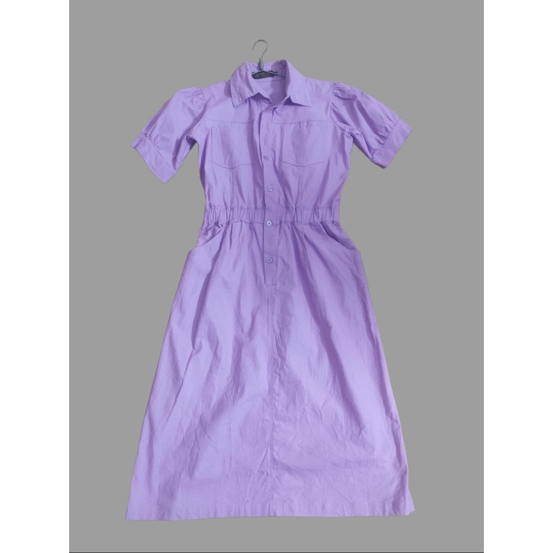 Đầm vải thô màu tím size M của Hải Anh 485659