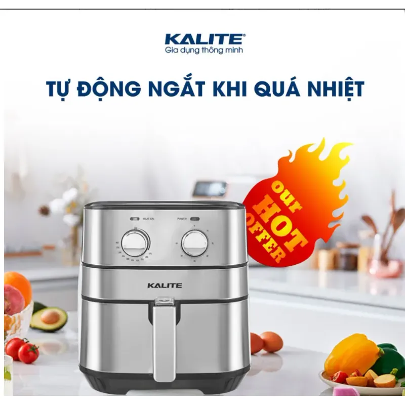⚡ Nồi chiên không dầu 5.5L – Công suất mạnh, rút ngắn thời gian nấu! 708704