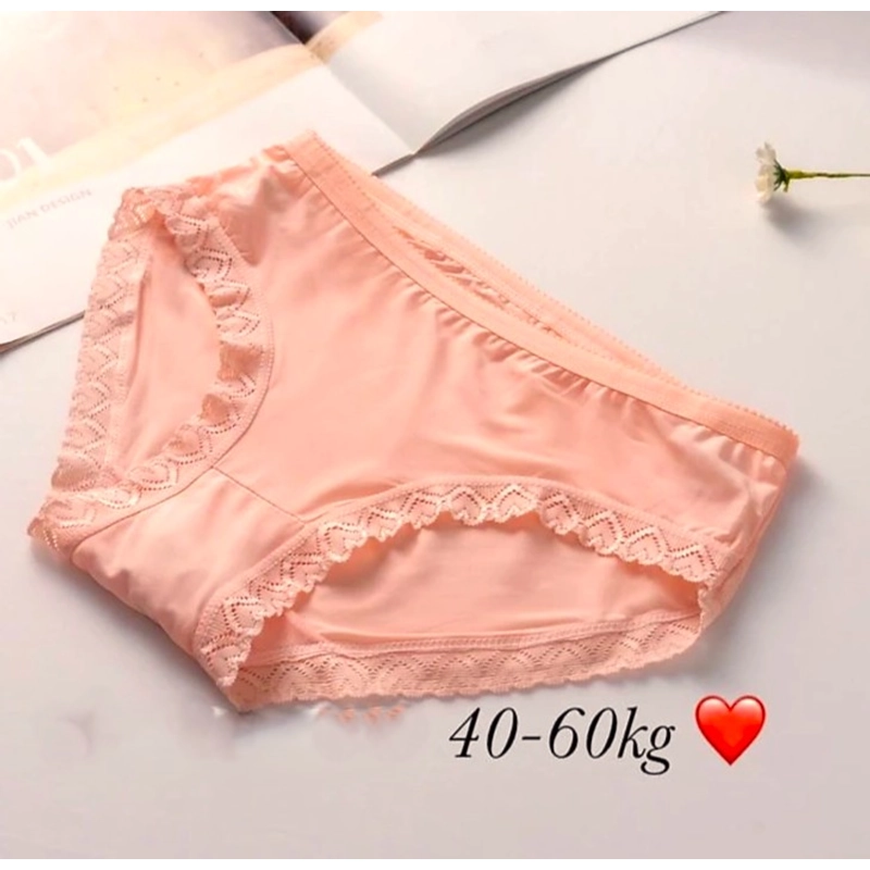 Combo 2 Quần lót thun lạnh viền ren tim lưng vừa size 40-55kg 461961