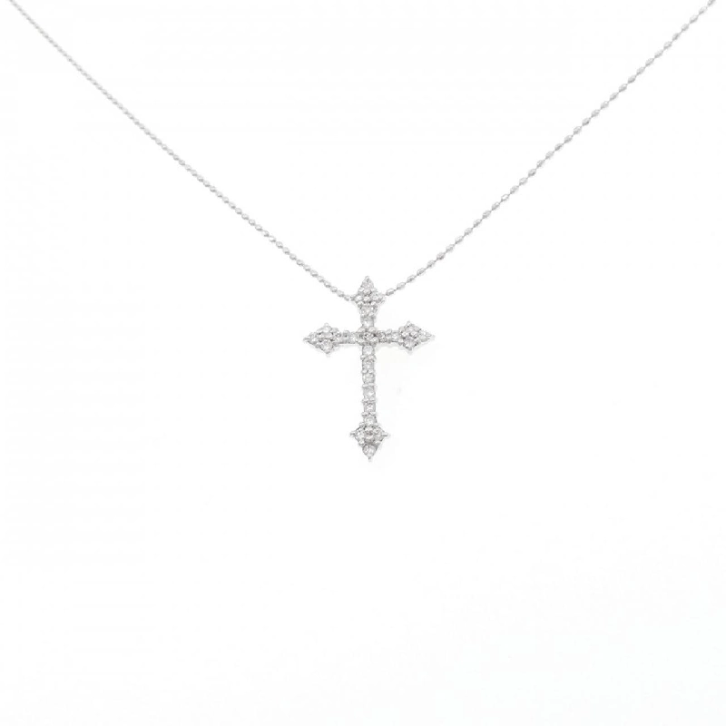 K18WG/750WG Dây chuyền kim cương chéo 0.20CT - Hàng hiệu Chính hãng 857968