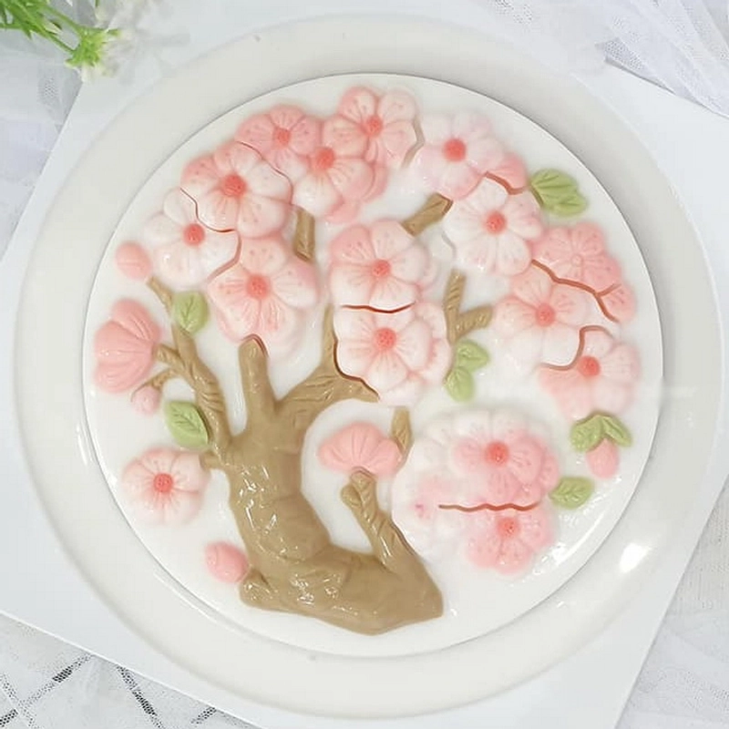 Khuôn rau câu sinh nhật, cưới hỏi hoa mai – Khuôn hình tròn loại 20 cm - Mã số 1276 342153