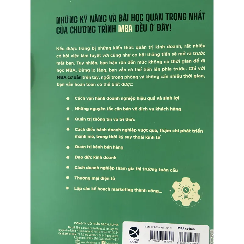 MBA Cơ Bản - Khóa Học Quản Trị Kinh Doanh Cấp Tốc Cho Người Bận Rộn - Tom Gorman 907773