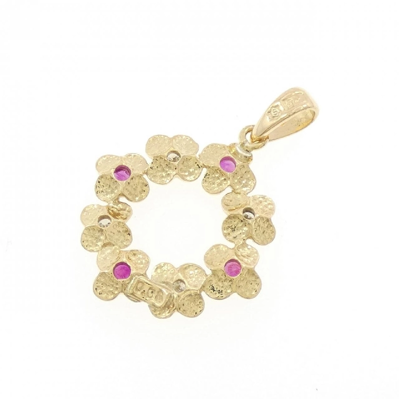 K18YG Hoa Ruby Pendant - Hàng hiệu Authentic 862315