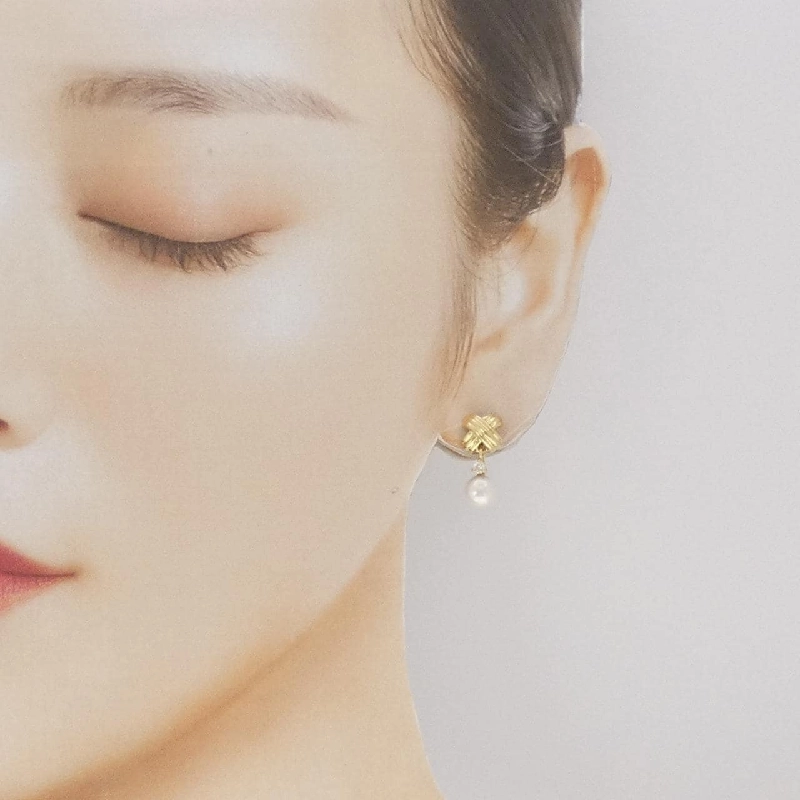 Bông tai ngọc trai Akoya K18YG 6.6mm - Hàng hiệu chính hãng 877845