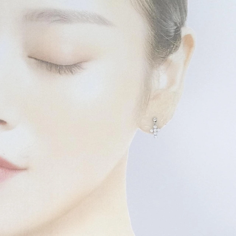 K18WG Bông tai kim cương chéo 0.30CT - Hàng hiệu Chính hãng 870756