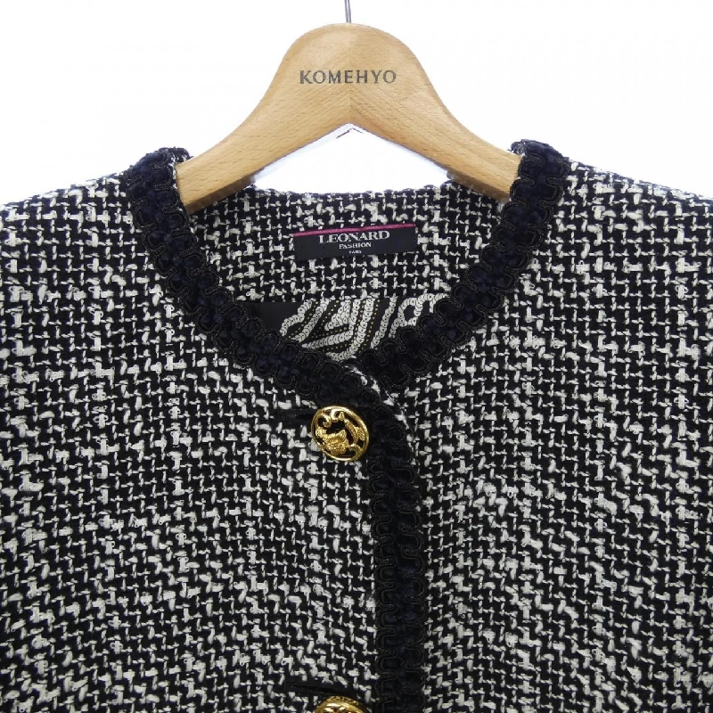 【Mã giảm giá】Thời trang Leonar LEONARD FASHION Áo khoác không cổ 636812