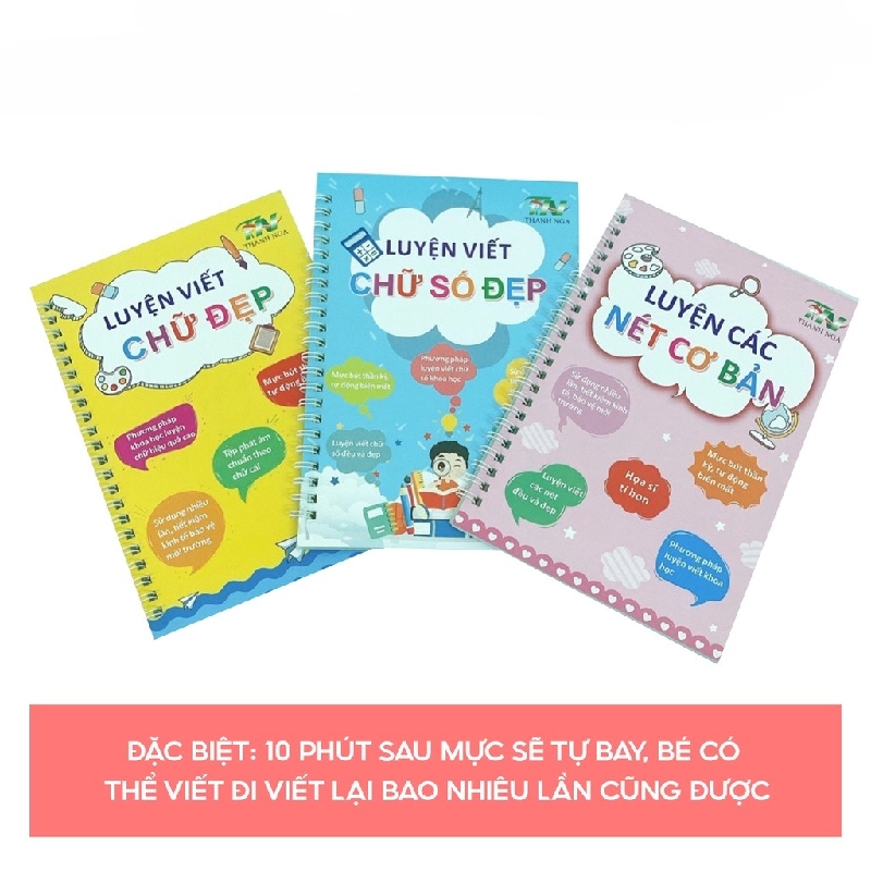 Sách Vở luyện viết chữ thần kỳ tự xóa được (Bộ 3 quyển) 531107