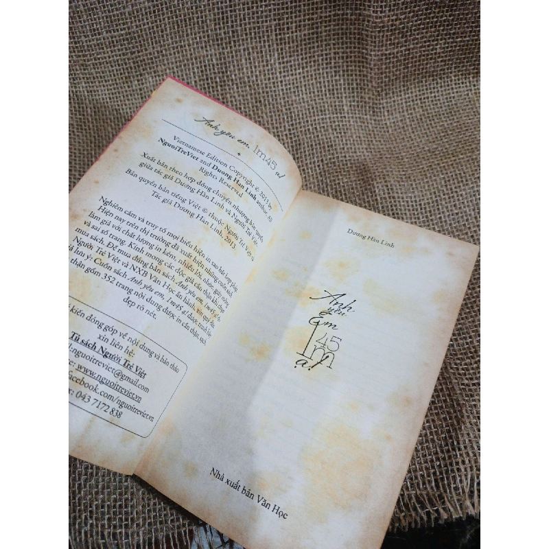 Anh yêu em 1m45 ạ - Dương Hàn Linh 2013 mới 80% ố(Truyện ngôn tình) HLSC2404 1028328