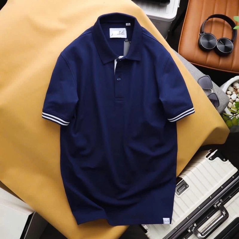 Áo polo nam hàng xịn + màu xanh navy , trắng , da + đủ size  538007