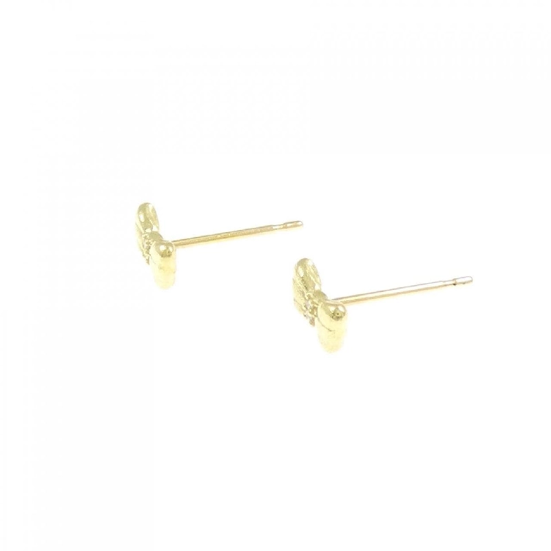 K18YG Bông tai kim cương hình ruy băng - Hàng hiệu Chính hãng 877400