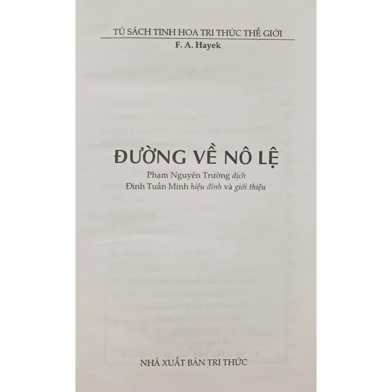 Đường về nô lệ (Hayek) 791011