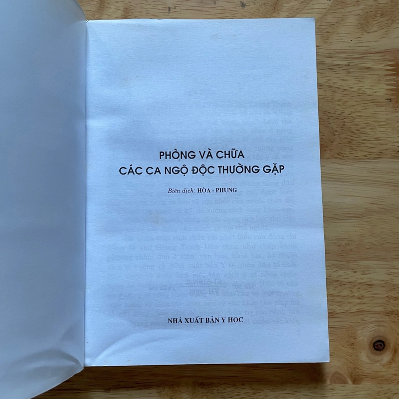 II Tựa sách: Phòng Và Chữa Các Ca Ngộ Độc Thường Gặp - Hoà, Phụng (Biên - Dịch) - 2004 487909