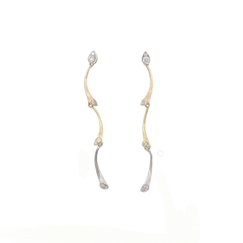 Bông tai kim cương ba màu K18 0.10CT - Hàng hiệu chính hãng 866548