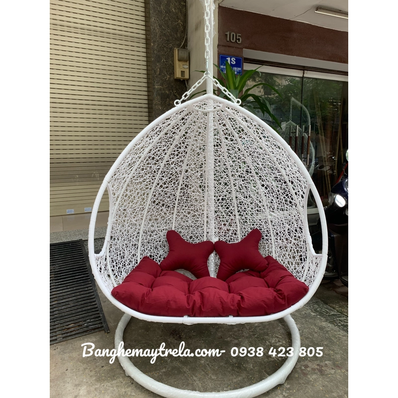 Ghế xích đu đôi mây nhựa treo ban công 492928