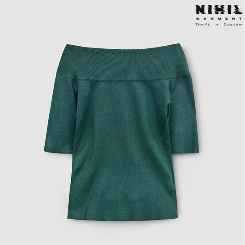 Áo Mongtoghj trễ vai - Xanh noel (Freesize)  331124