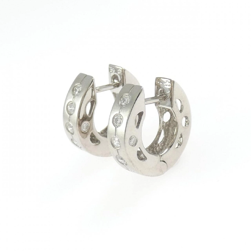 K18WG Bông tai kim cương hình vòng - Hàng hiệu Chính hãng 874234