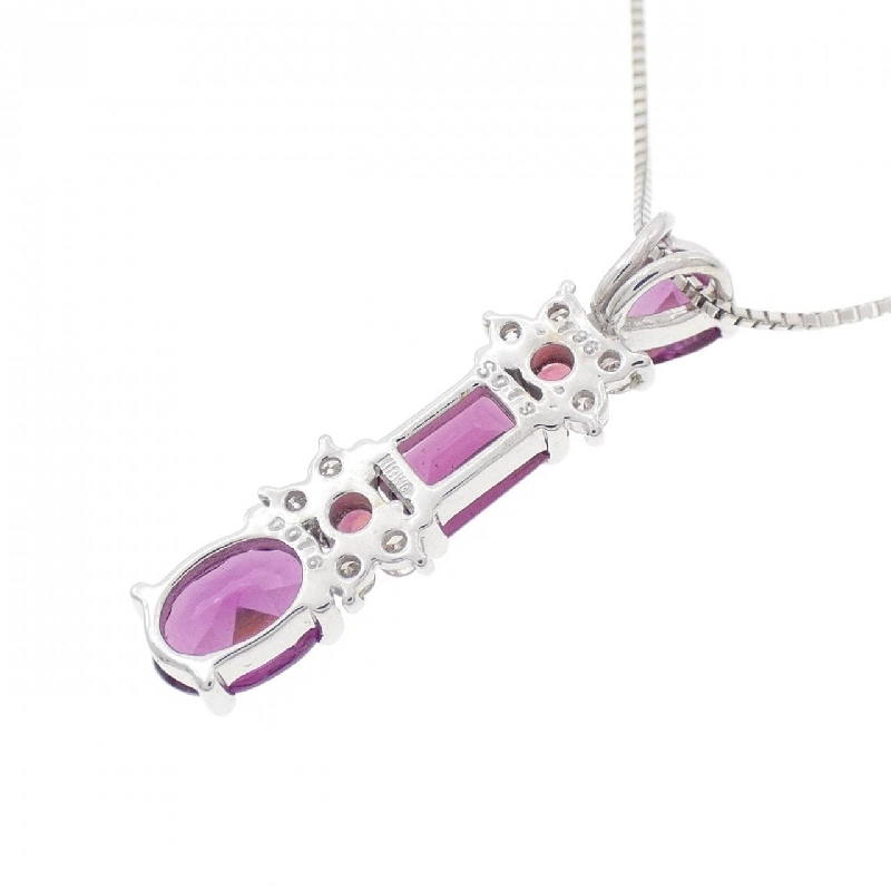 K18WG Dây chuyền đá màu - Hàng hiệu Authentic 861440