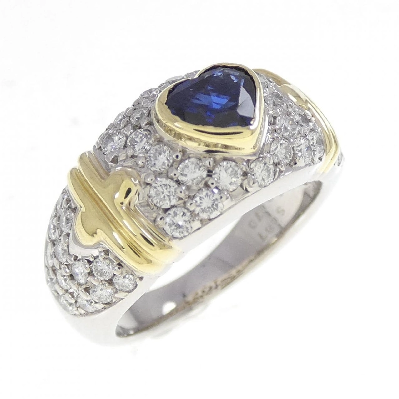 Nhẫn Sapphire hình trái tim PT900/K18YG 0.87CT - Hàng hiệu Chính hãng 852341
