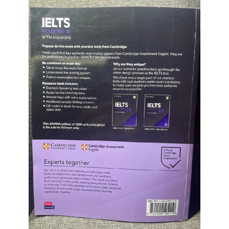 Ielts academic 16 2021 mới 90% HPB1105 351305