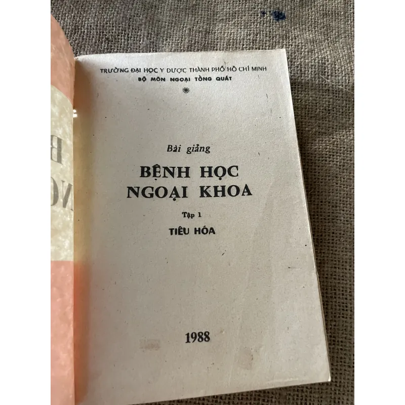 Bài giảng bệnh học ngoại khoa-  tập một tiêu hóa- 1988 789596