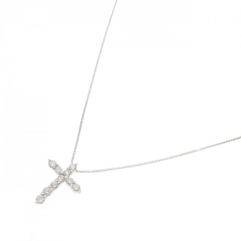 K18WG Dây chuyền kim cương chéo 0.50CT - Hàng hiệu Authentic 864655