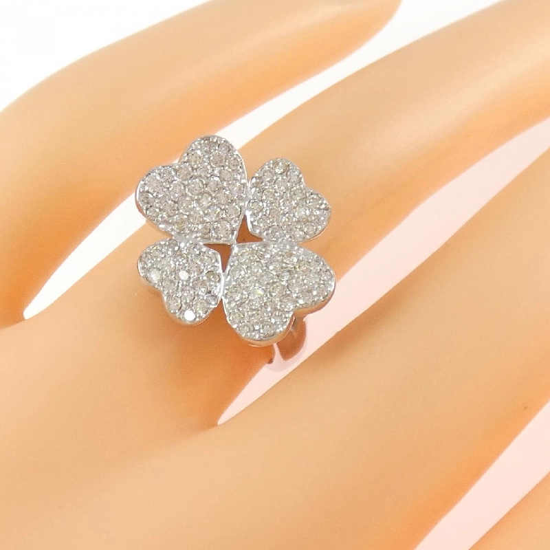 Nhẫn kim cương K18WG hình cỏ ba lá 0.70CT - Hàng hiệu Authentic 849940