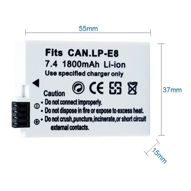 PIN MÁY ẢNH CANON LP-E8 (LP E8) 7.4V CHO CANON EOS 550D, 600D, 650D, 700D 711414