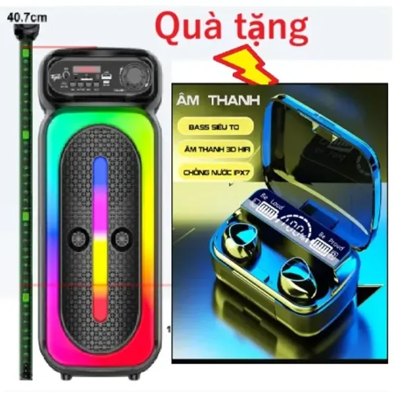 Loa karaoke Bluetooth không dây ZQS-TOR 3M, tặng tai nghe Bluetooth M10 Pro 753073