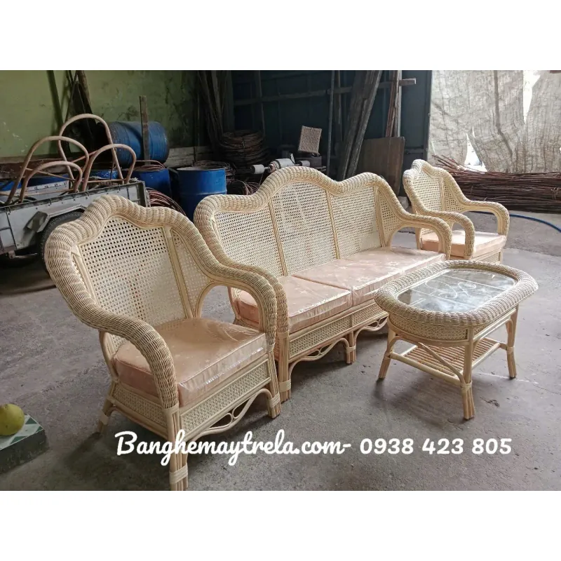 Sofa mây tự nhiên lưới mắt cáo 594628