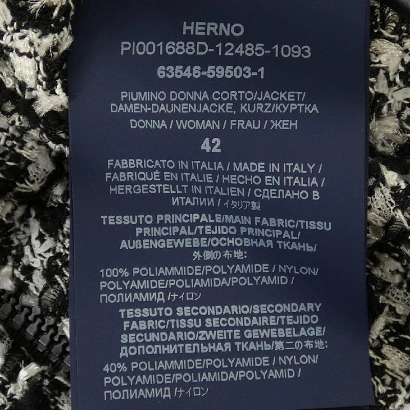 Herno PI001688D Áo khoác lông - Hàng hiệu Authentic 820001