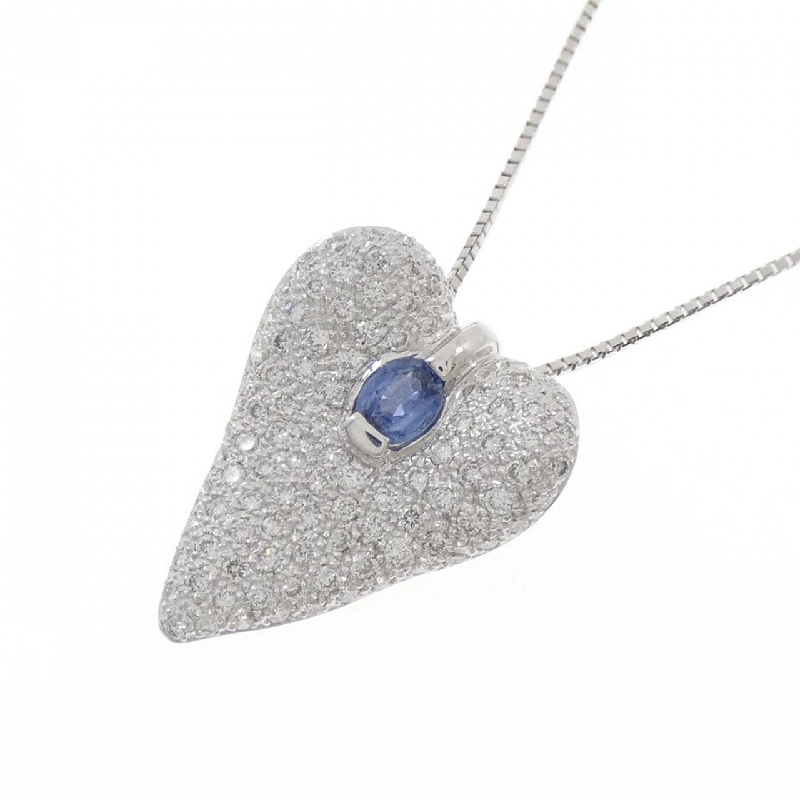 K18WG Pave Sapphire Necklace 0.21CT - Hàng hiệu Authentic 865147